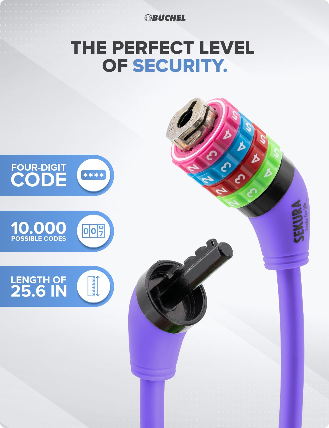 Antifurto Bicicletta Bambini A Combinazione | Cavo Acciaio 10mm | Colorato E Senza Chiave - Foto 13