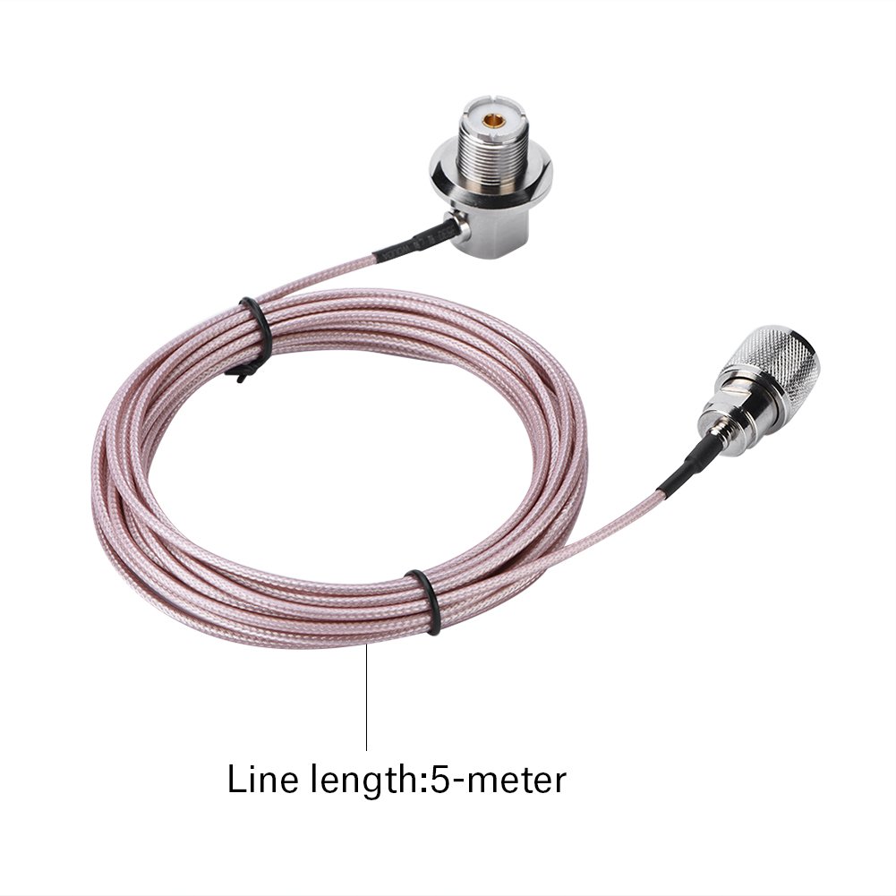 Zerone 5M/16FT Antenna Extension Cable Coaxial Cable UHF PL-259 Male to Female Cable Socket Adapter for Mobile Radio Antenna