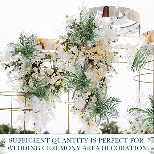 100 Pcs 25 Inch Artificial Palm Leaves Decor Large Tropical Faux Plants Plastic Palm Fronds Fake Palm Branches Palm Tree Leaves For Palm Sunday Palm Tree Vase Jungle Beach Party Wedding Decoration #TOP4