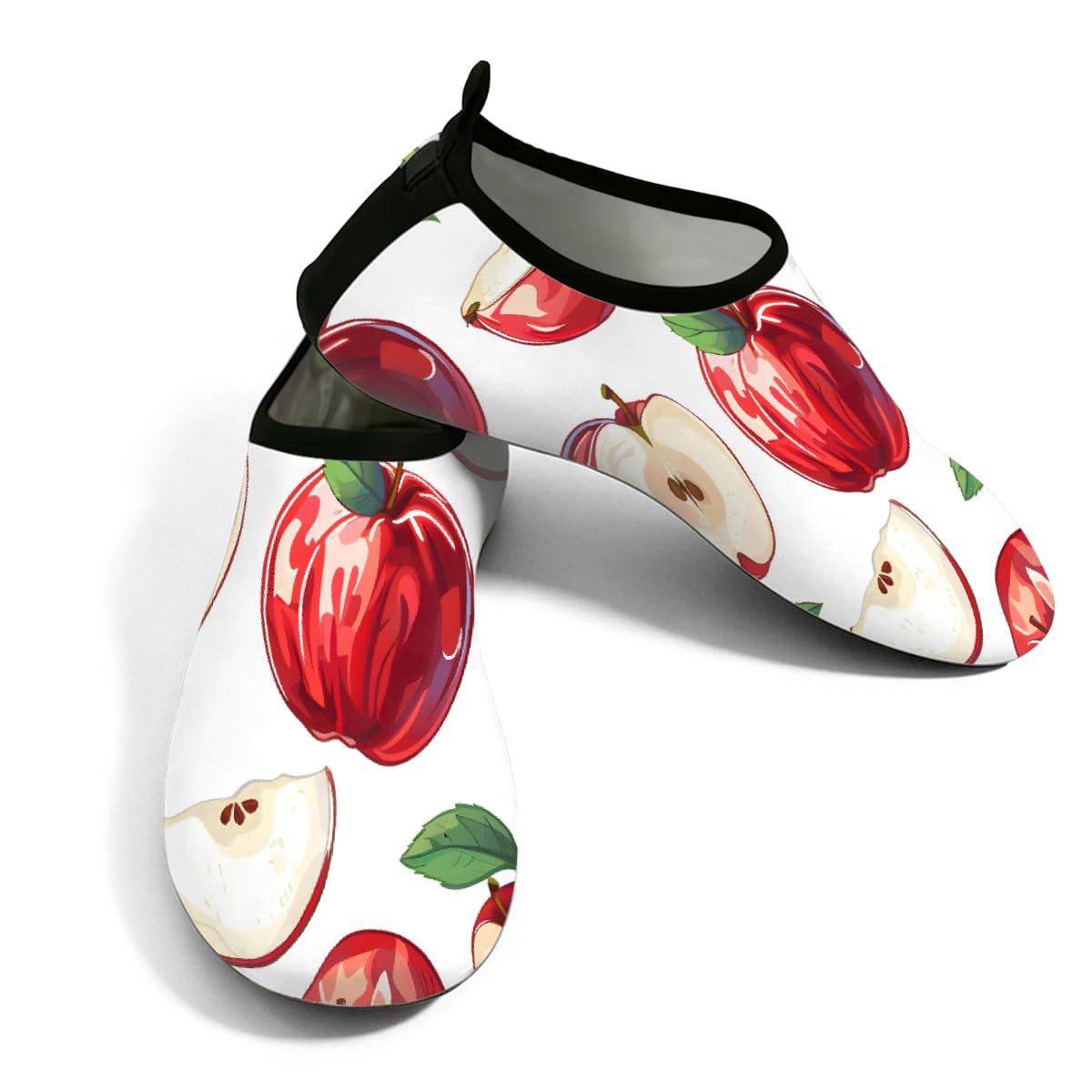 Water Shoes for Women Men Fruits Apples Beach Shoes Quick Dry Anti-Slip Barefoot Shoes Swim Aqua Socks Water Park Essentials for Boat, Pool, River, Surf -XL