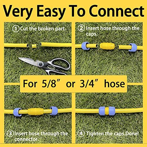 (5/8" Or 3/4") Easy Garden Hose Repair Kit Hose Connector Hose Fitting Water Repair End Hose Mender Barbed Hose Extender Pipe Adapter 3 Sets Fit For 5/8 Inch Or 3/4 Inch Hose #TOP1
