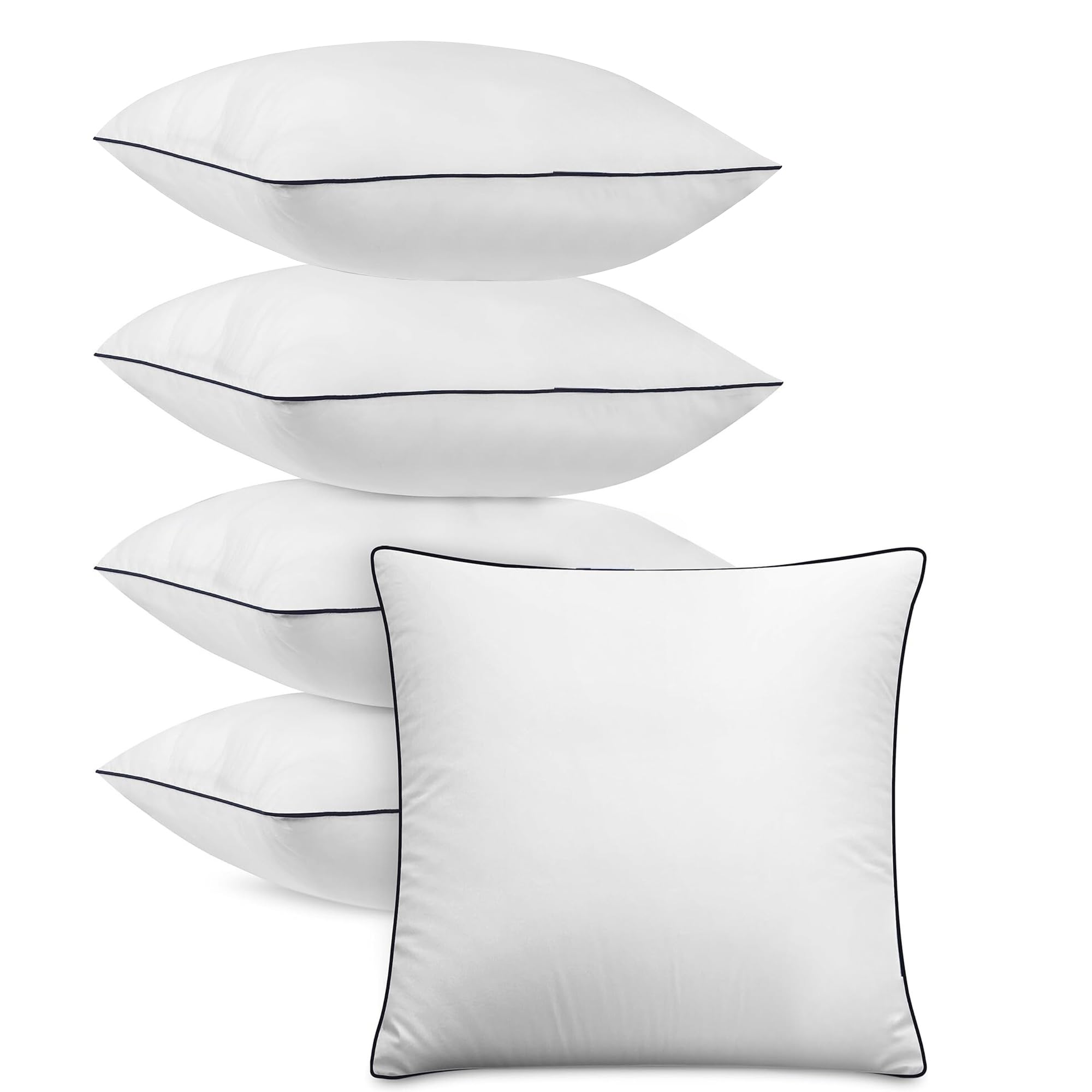 GIGLICK Premium Soft Fluffy Hollow Fibre Sqaure Cushions for Chair/Sofa Set/Bed/Home/Living Room | Hypoallergenic and Chemical Free Lightweight Cushions Pillow (24 x 24inch, Pack of 5) (B0D2RS42Z3) Amazon Price History, Amazon Price Tracker