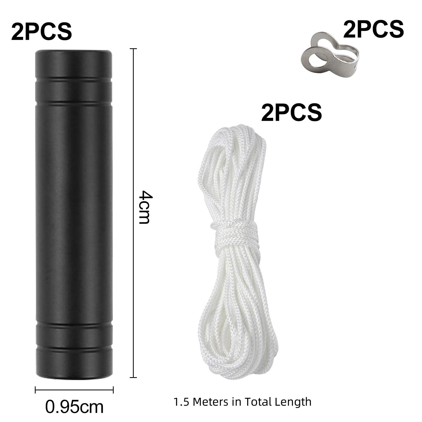 Pull String Handle 2 Pack Bathroom Light Pull Cord – 150cm Long Nylon Light Pull Cord ...
