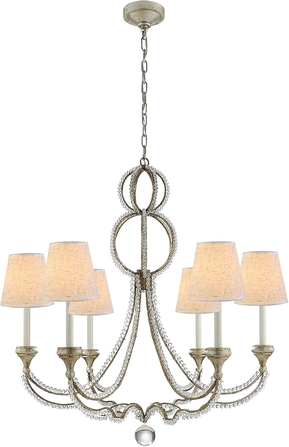 Chandelier Lamp Shades Clip on Bulb Set of 6,Small Lamp Shades Size 3.54x5.51x5.11 Inch Cotton and Linen Fabric Creamy White