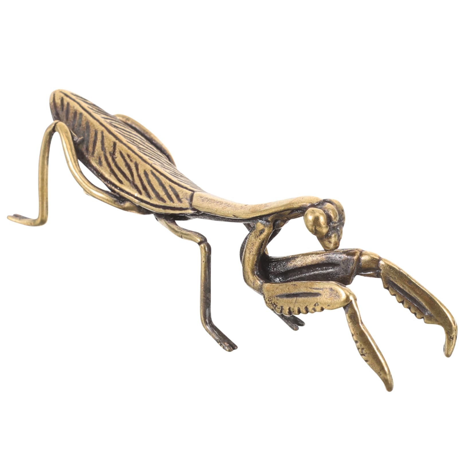 CSXMONEY Metal Mantis Brass Praying Mantis, Garden Animal Insect Figurines, Landscape Ornaments for Backyard Desk
