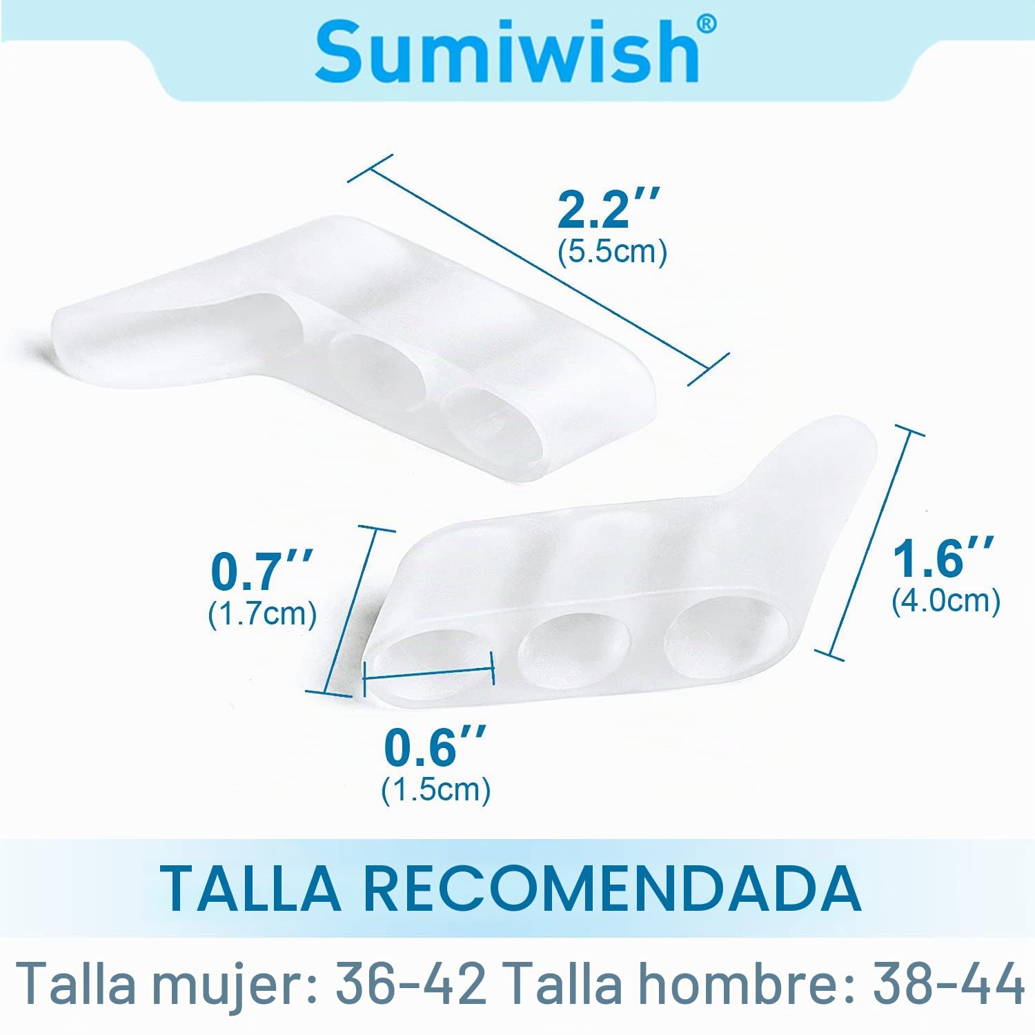 Sumiwish Los separadores de dedos de silicona de 10 piezas, los separadores de meñique y los protectores de dedos superpuestos alivian la presión y el dolor del dedo meñique
