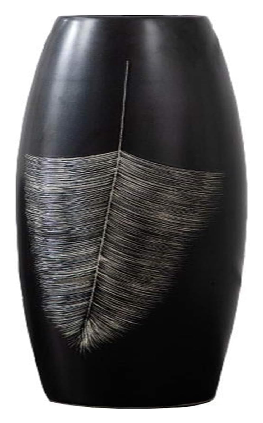 SnamicE Vase Tabletop Floral Vase Black Large Floor Vase Handmade Ceramic Modern Living Room Home Flower Arrangement Vase Decor 60cm,