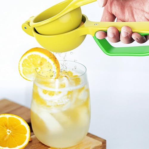 Miniatura 7 de M MOLLBOK Exprimidor manual de limón y naranja, exprimidor de cítricos de aluminio, de mano, apto para lavavajillas, amarillo brillante