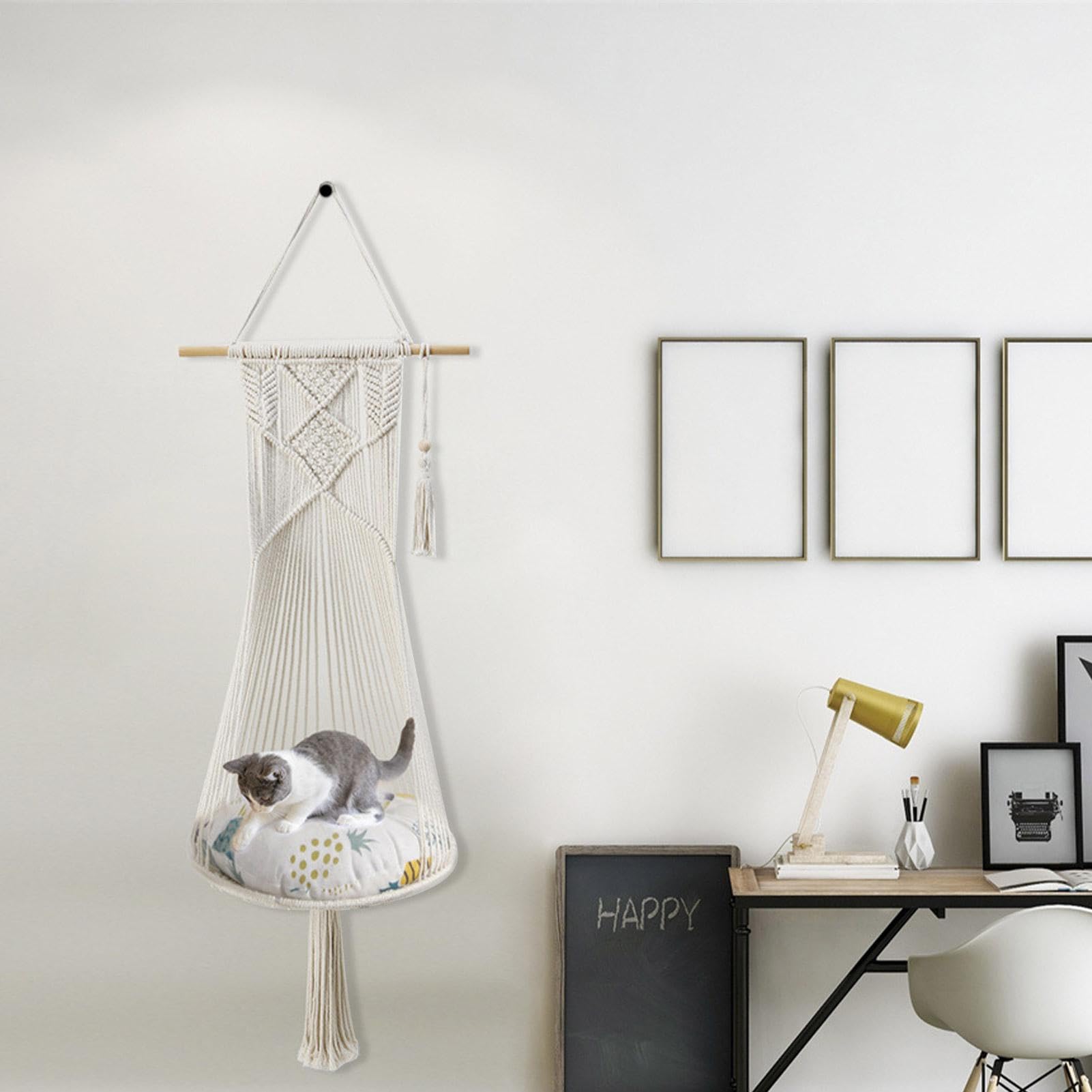 altalena per gatti Boho, amaca per gatti,Amaca Boemia macramè per animali | domestici - in corda di cotone intrecciata a mano per animali domestici, morbido altalena per per , un