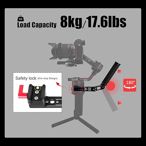 Miniatura 4 de Mango RS4 RS3 Mango ajustable Extensión de mano Extensión de mano Soporte de agarre de aleación de aluminio con abrazadera OTAN compatible con DJI