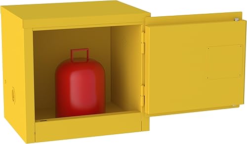 Miniatura 4 de Jamco Armario de almacenamiento de metal debajo de la encimera de acero de seguridad de 6 galones para líquidos inflamables con puertas de cierre