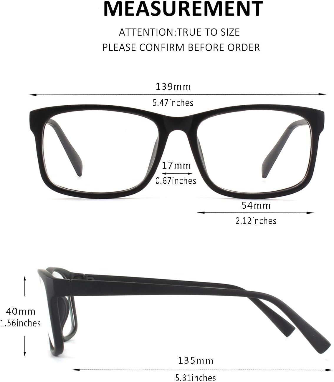 GQUEEN Fake Clear Glasses Non Prescription Glasses Eyeglasses Rectangular Frame, 201512 - Image 6