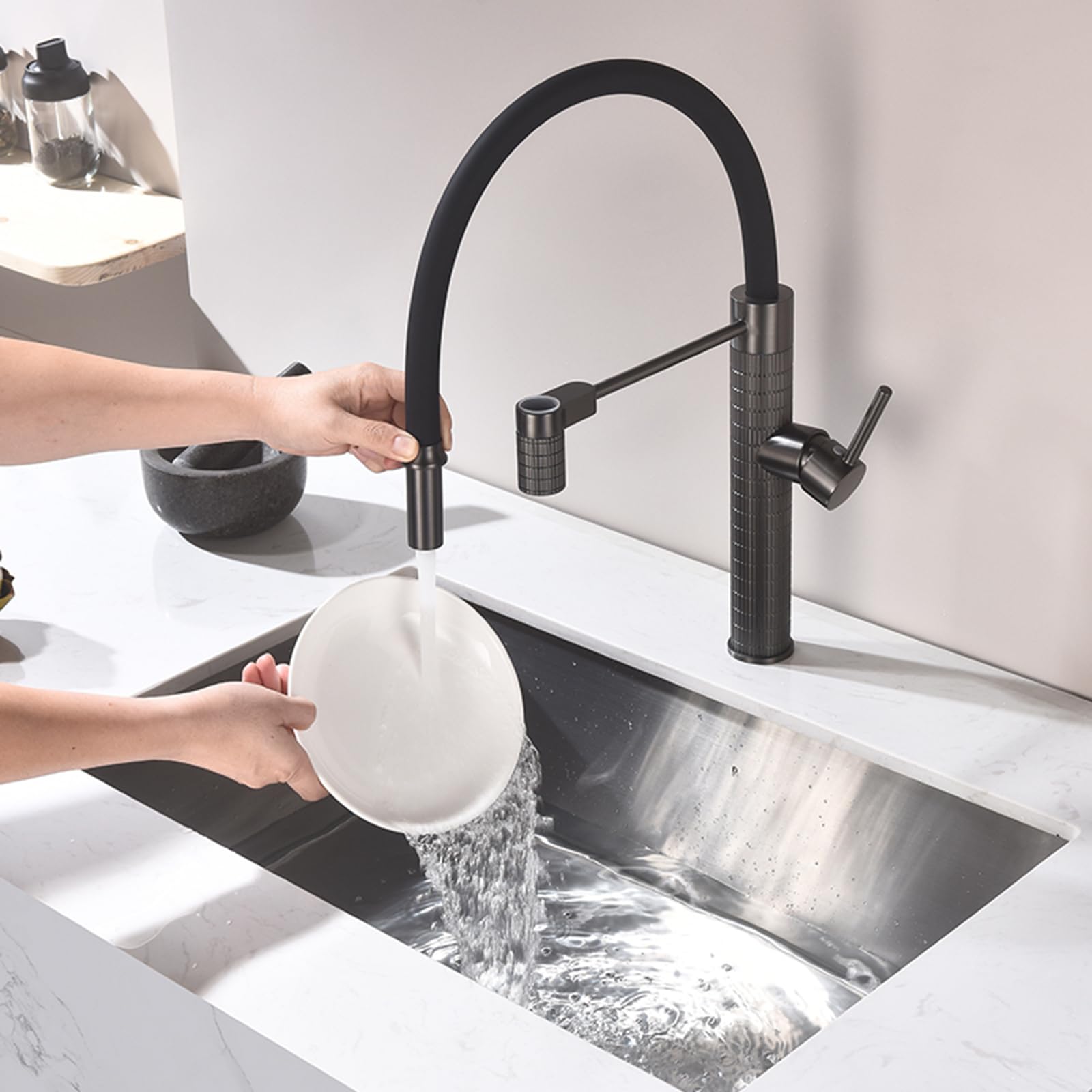 ZQFHSX Kitchen Tap Mixer - Flexible Brass Design for Hot and Cold Water