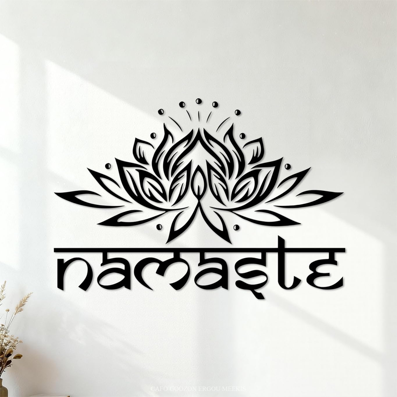 Lotus Flower Buddha Yoga Lotus Wall Stickers Paster Paper 32x46.2cm Window Decals Black