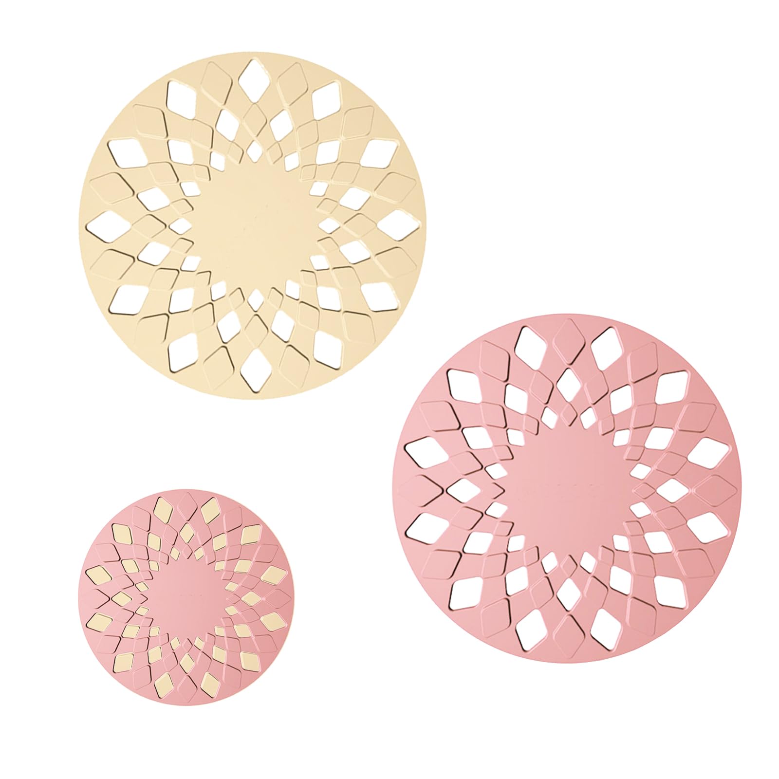 ZEMINRI 2 Pcs Heat Resistant Mat Silicone Mats for Worktops (Pink+Apricot)