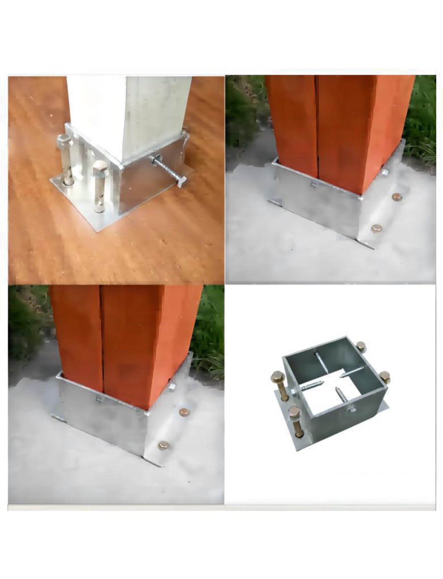 Wytrzymała kotwica słupkowa do pokładów 185 x 185 x 130 mm najwyższej jakości wspornik słupka do balustrad i werand, uchwyt słupka ogrodzeniowego do rozwiązań pokładowych i projektów zewnętrznych
