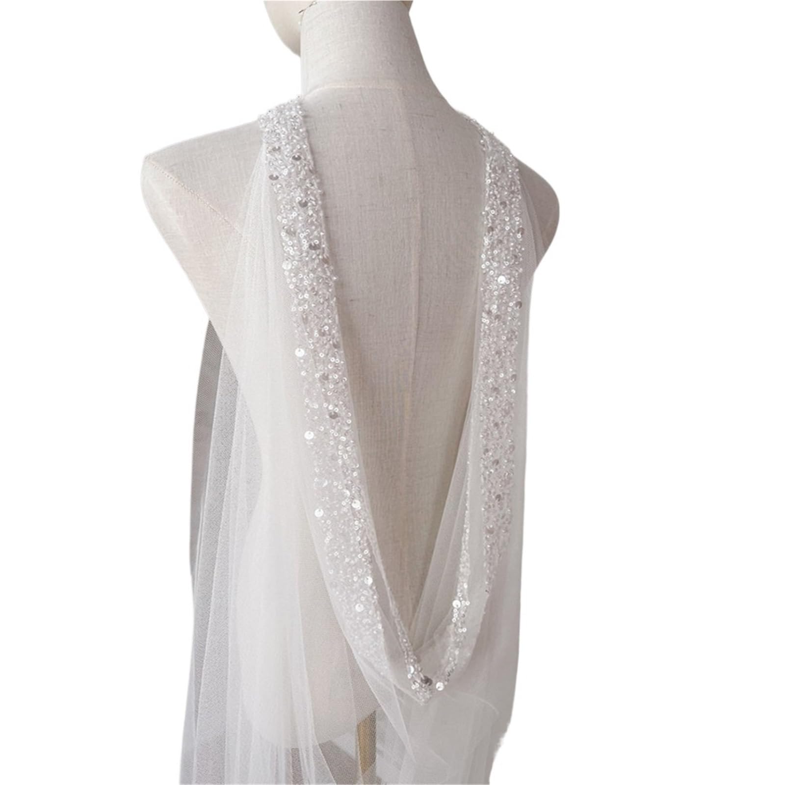 Chal de Boda Capa larga de velo boda, chales nupciales for vestido novia, cubiertas tul suaves, accesorios for hombros