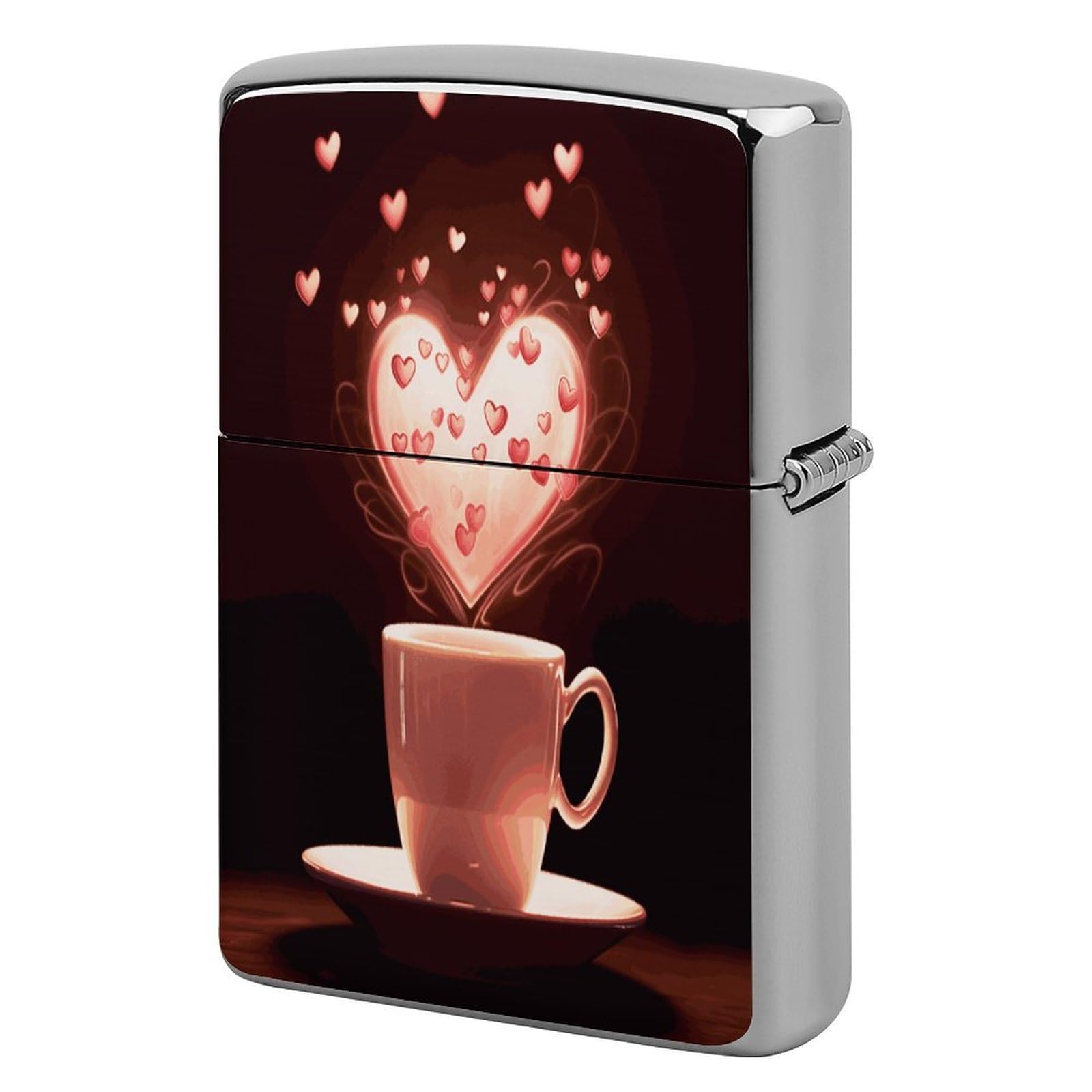Btcowzrv Style Heart Cup Metal Lighter Case Sleeve Cover Holder