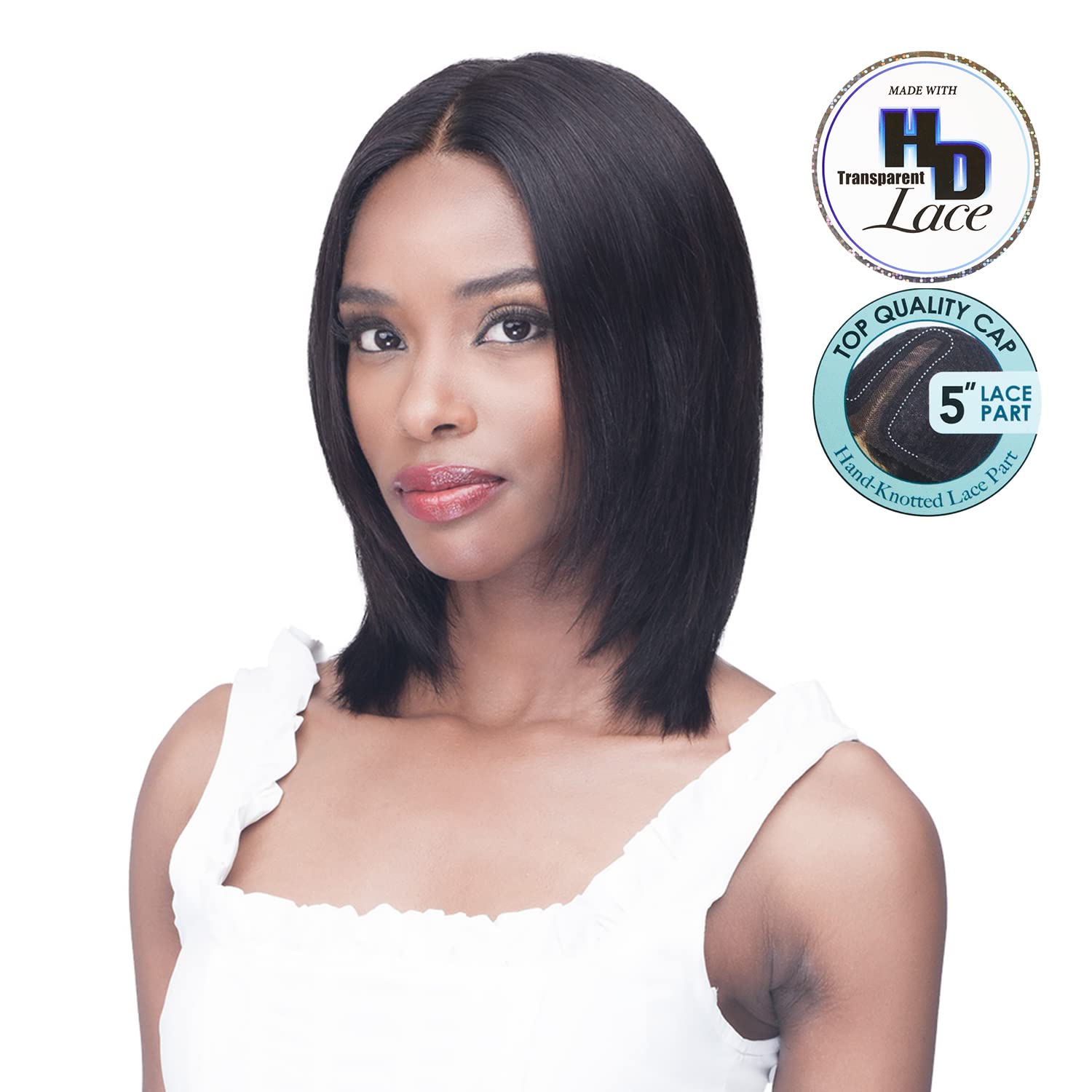 BOBBI BOSS Unprocessed Remy HD Lace Bundle Hair Wig STRAIGHT 12" (NATURAL)