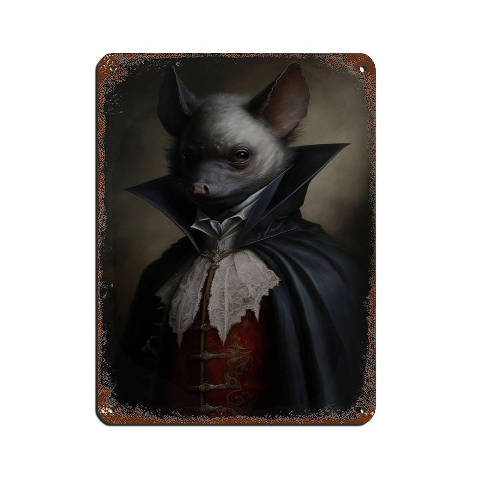 Gothic Bat Vintage Poster Tin Sign Vintage Metal Pub Club Cafe Bar Home Wall Art Decoration Poster Retro 12x16inch(30x40cm)