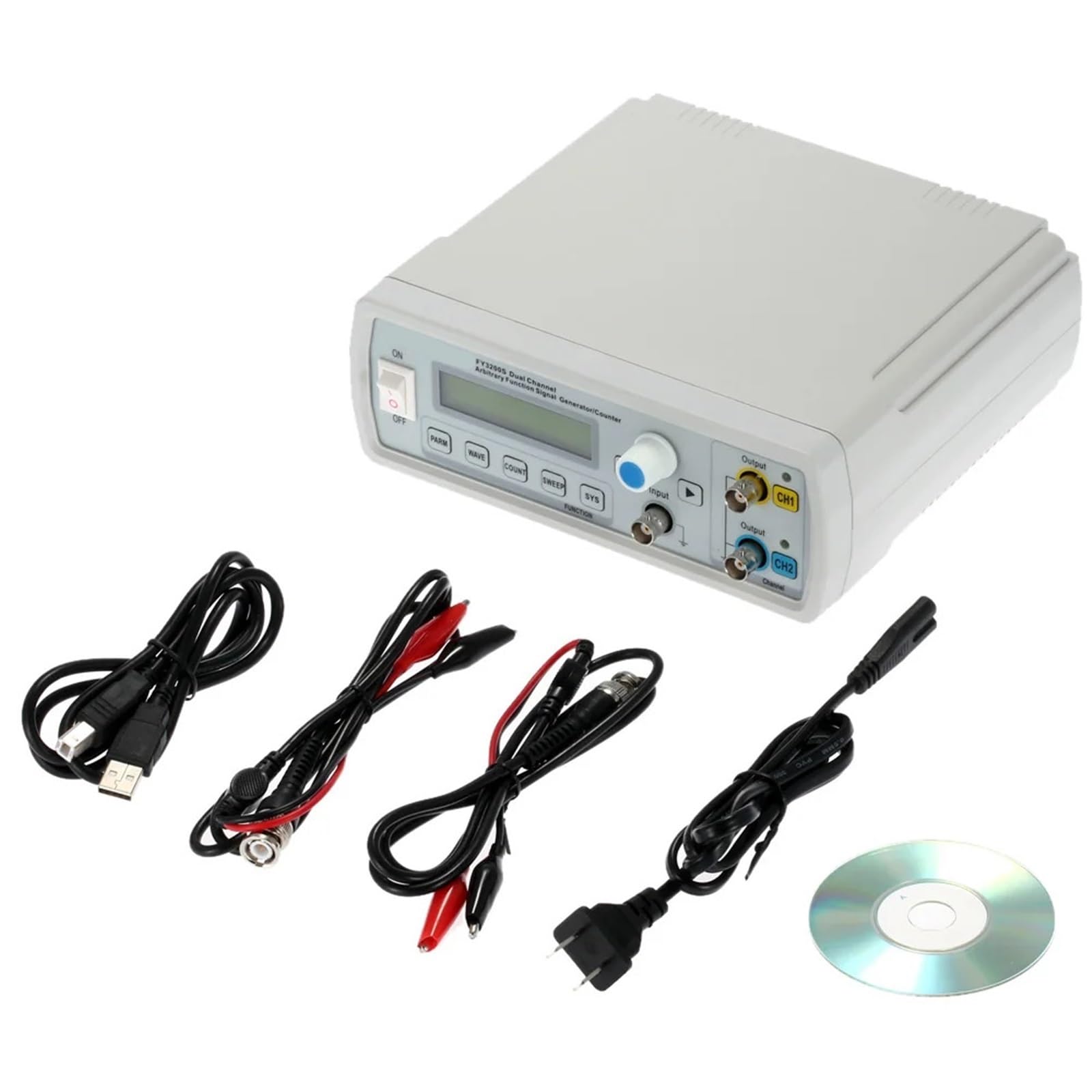 Signalgenerator, Digitaler DDS-Funktionsgenerator, Zweikanal, 12 Bit, 250 MSa/s, Sinuswelle, 24 MHz, Beliebige Wellenform/Pulsfrequenzsignal für den Test elektronischer