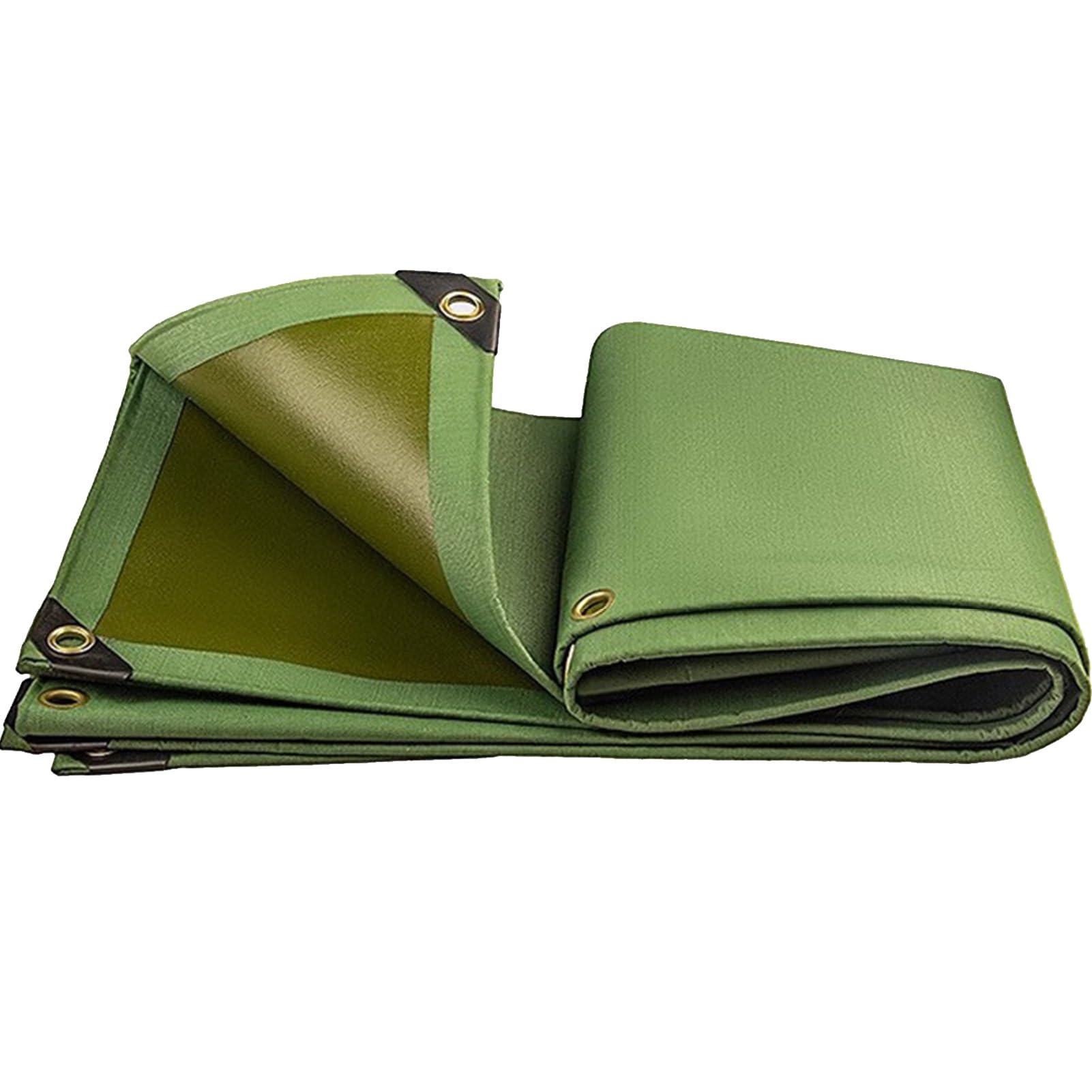 Green Canvas Waterproof Tarp with Eyelets, Heavy Duty Truck Tarps 1x1.5m 1.2x1.5m 1.8x2.4m 2x3m 3x4m 6x8m for Pool Cover, Tent Footprint, Rain Shelter(3x5m(9.8ftx16.4ft))