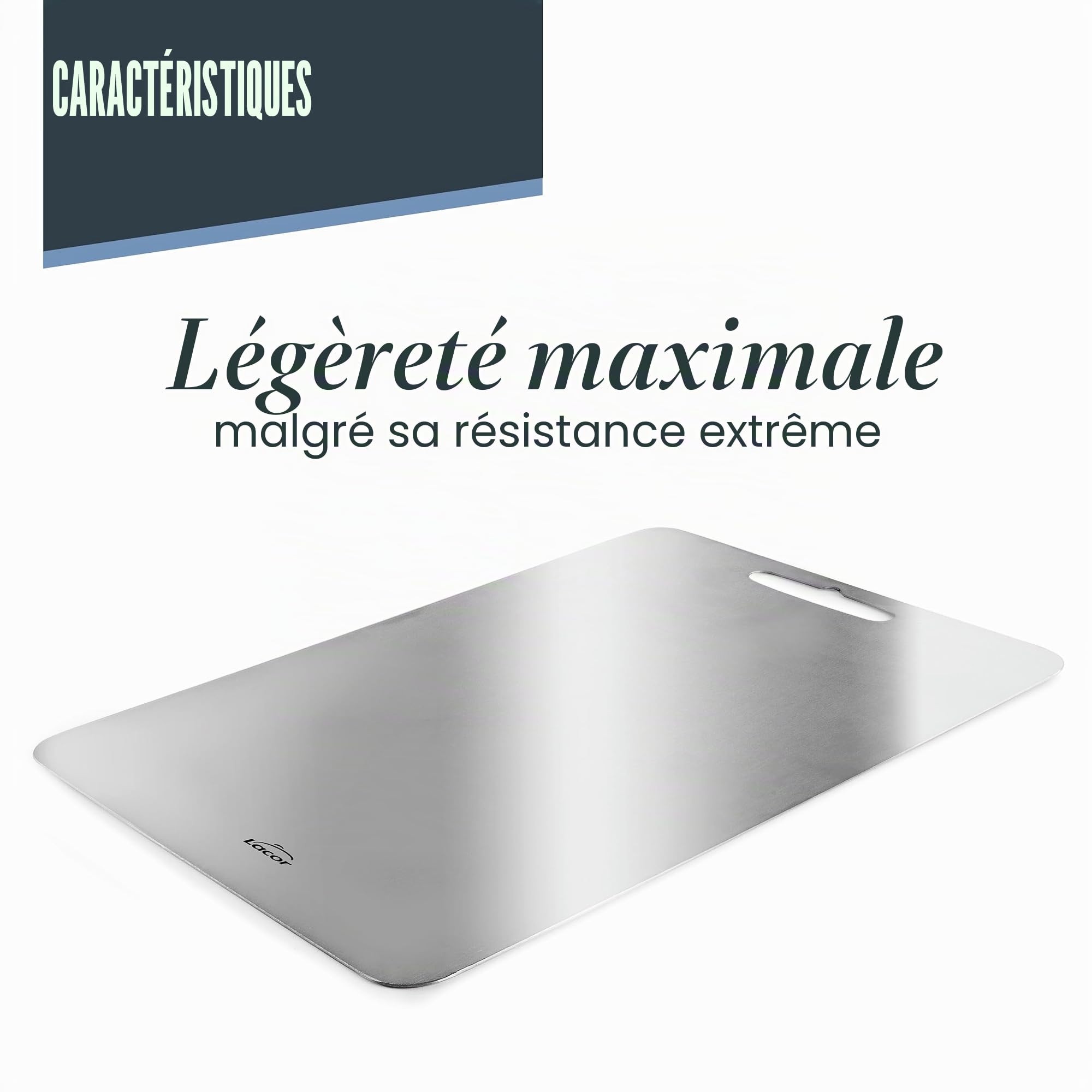 Lacor 60772 Cutting Board Titanium 99% Pure Titanium 20 x 30 cm | Durable professional utensil; designed for optimum performance and quick and easy cleaning in the dishwasher