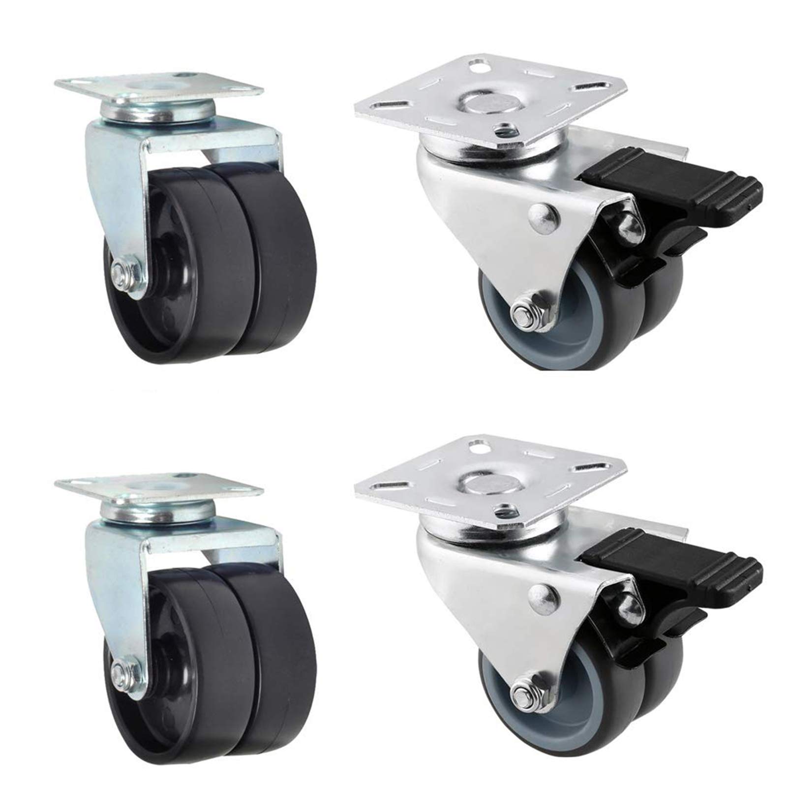 Roulette pivotante en caoutchouc silencieuse ZHAOZHAO 75 mm pour table de garage