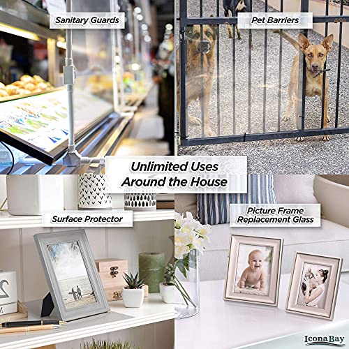 Image of Icona Bay PET Plexiglass, Thin & Flexible Plastic Sheets (24x36 x 0.03 inch, Clear, 3 Pack), PET Sheeting is Pliable Unlike Acrylic, Easy to Cut for DIY Art Projects & Protective Barriers