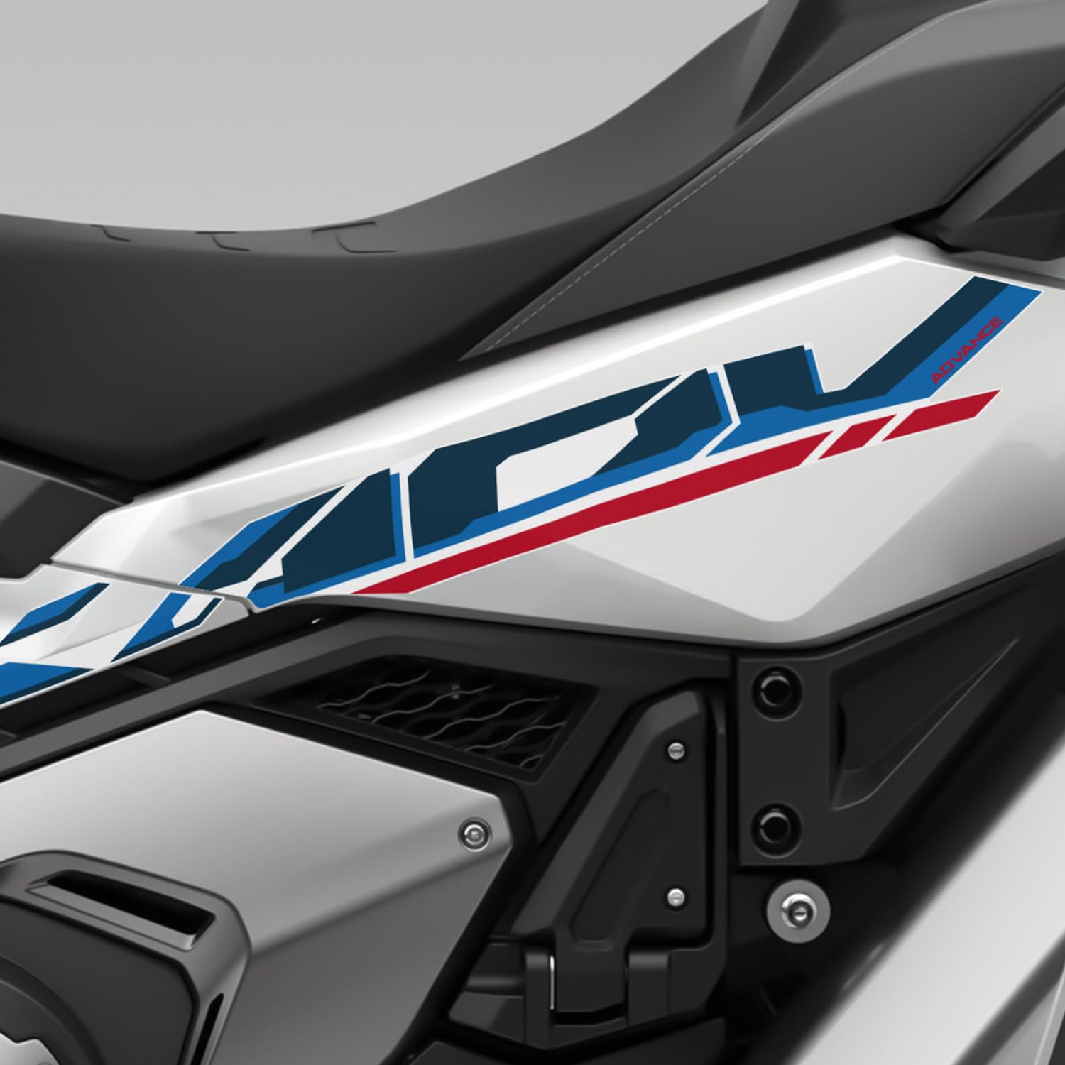 Az Graphishop Carena naklejka, kompatybilna z Honda X-ADV 750 2025 Tricolor Style Kit diagramu silnika, Wykonano we Włoszech FS-XADV-HRC (Połyskująca Białość)