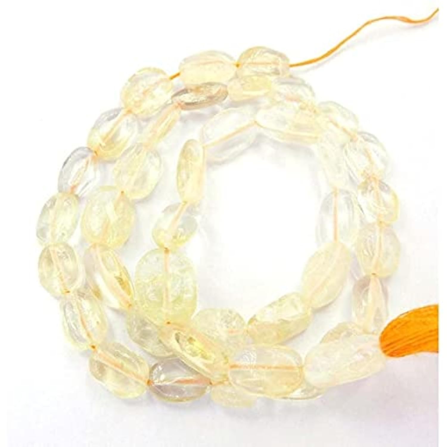 Citrine quartz naturel perles ovales de 13 pouces pour bijoux haut de gamme