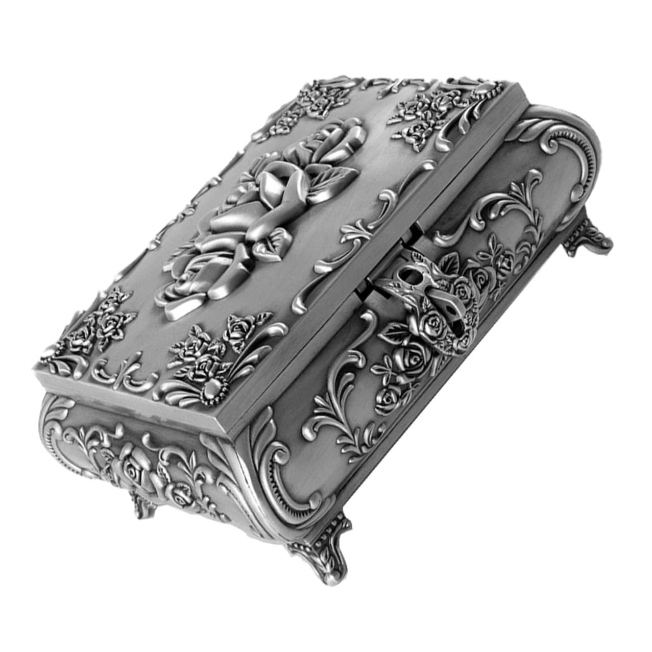 Hohopeti Scatola Gioielli Vintage in Lega di Zinco Argento con Chiusura