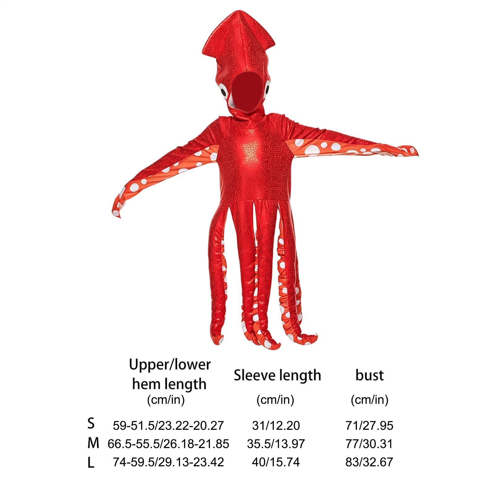 Kostium Morskiego Stworzenia Czerwony Unisex Strój Ośmiornicy Rekwizyty Do | Strój Podwodny Na Przyjęcia, Cosplay, Urodziny, Parki Tematyczne, Występy Sceniczne, Święta,