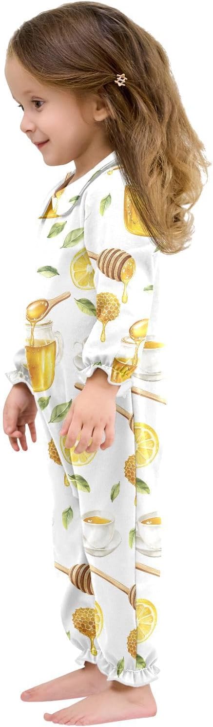 vvfelixl Baby Sleepers Watercolor Sweet Honey Long Sleeve Onesie Girl Baby Clothes for Girl Play One-piece for 0-3 months