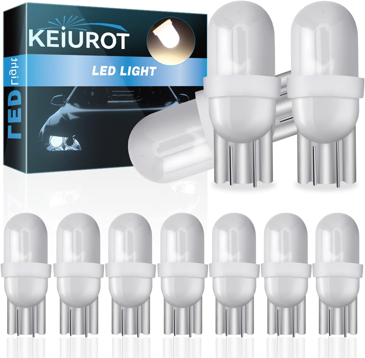 Keiurot 555 Bulb DC AC 6V 6.3V for Pinball Led Bulbs Arcade Pinball Machine Light Bulb Lamp White Nonpolarity, Pack of 10