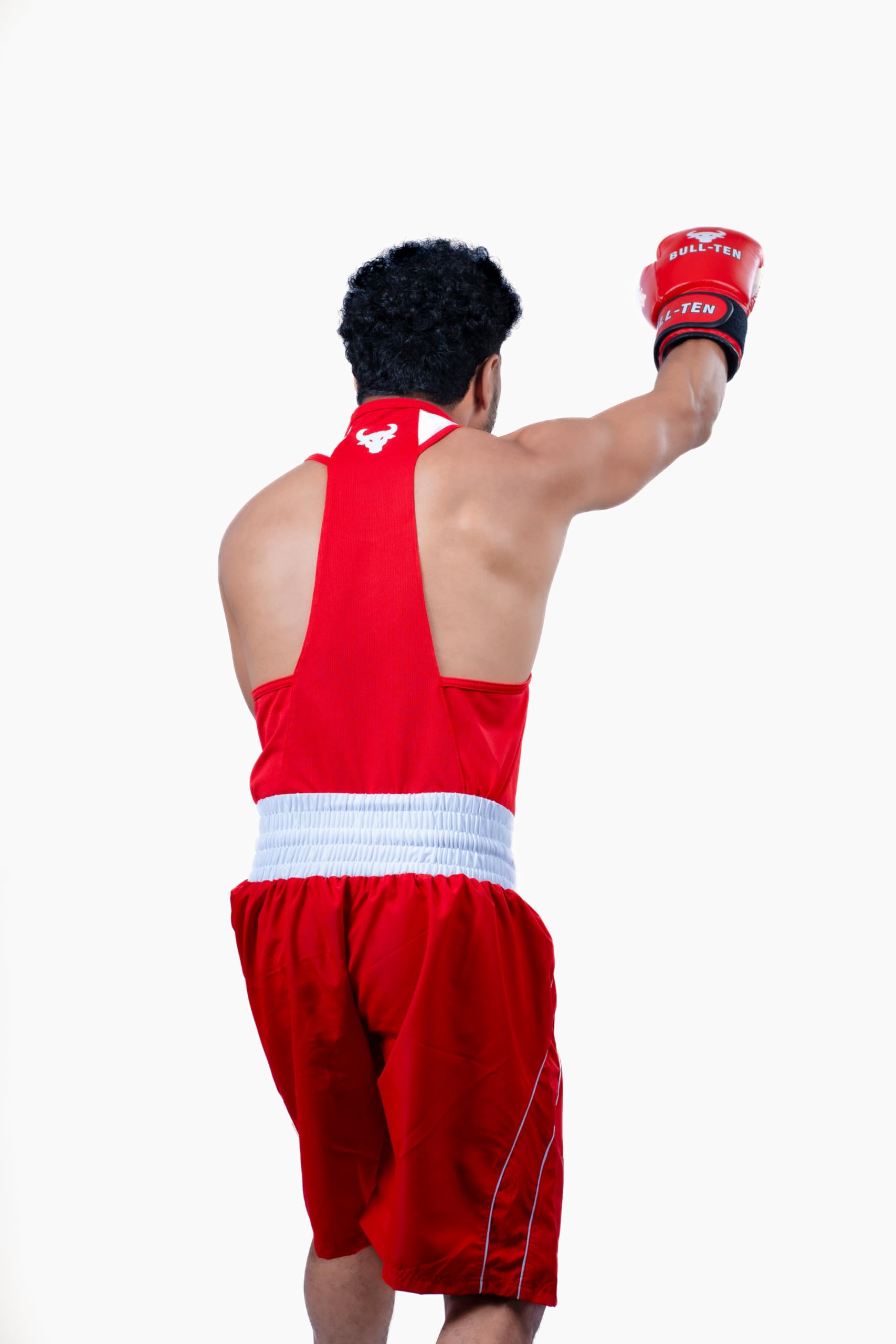 BULL-TEN Men’s Boxing Uniform Set – Sleeveless Vest and Shorts for Training, Sparring & Fitness | Boxing Outfit for Gym, Kickboxing, Punching Practice & MMA | Lightweight Sportswear Set, Red, M 3