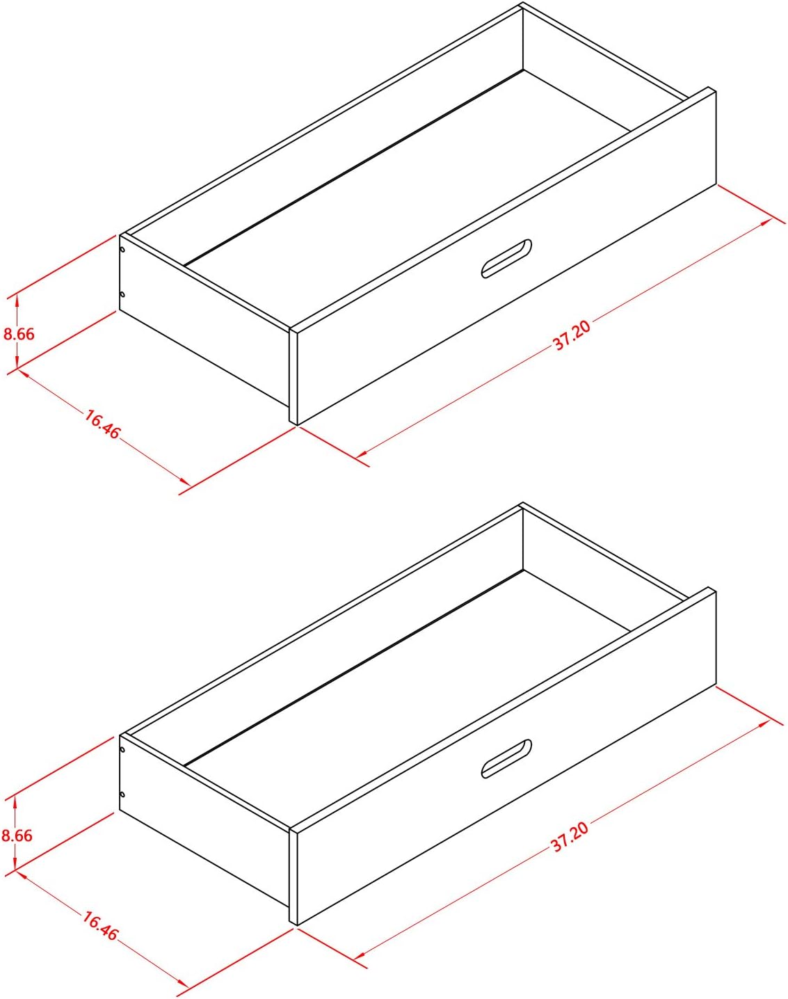 East West Furniture, AYB-05-TA Solid Wood Twin Bunk Beds with Storage Drawers, Linen White Finish.