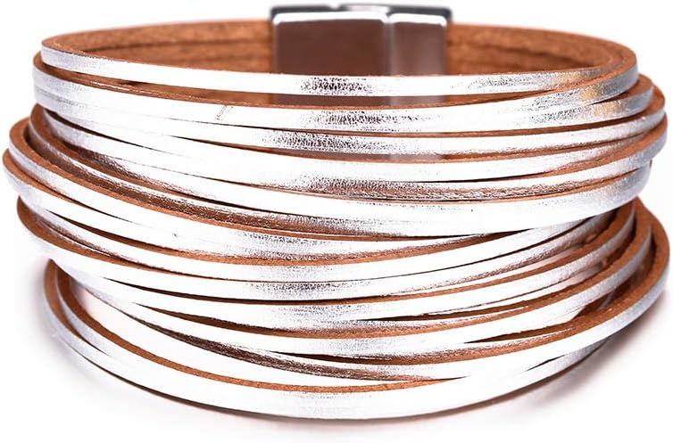 Fesciory Leather Wrap Bracelets for Women, Boho Western Layered Jewelry image 2