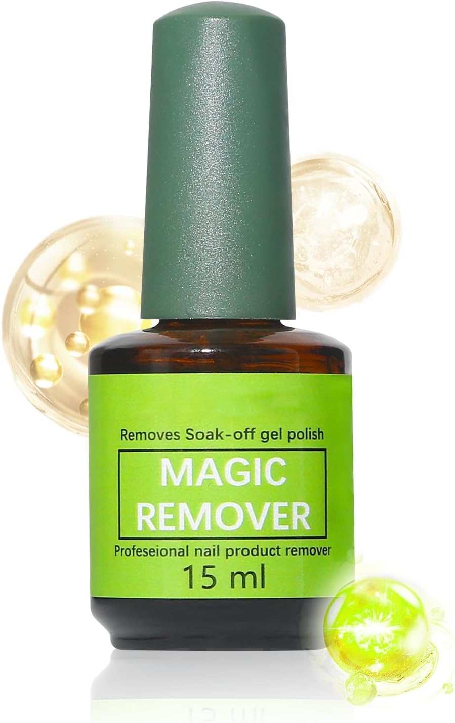 Gel Nail Remover Solution, Fast Acting Polish Dissolver, 15ml Manicure Cleaner, 3.15 Inches Easy Soak-Off Formula for Women, Girls, ists, Beauty Salon, Professional Use