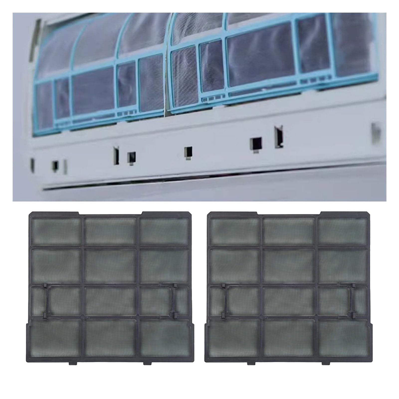 2Pcs/Set Plastic Air Conditioner Filter Mesh Indoor Unit Hanging Dust Screen Household Air Conditioning Filter Accessories(28.5X26.5)