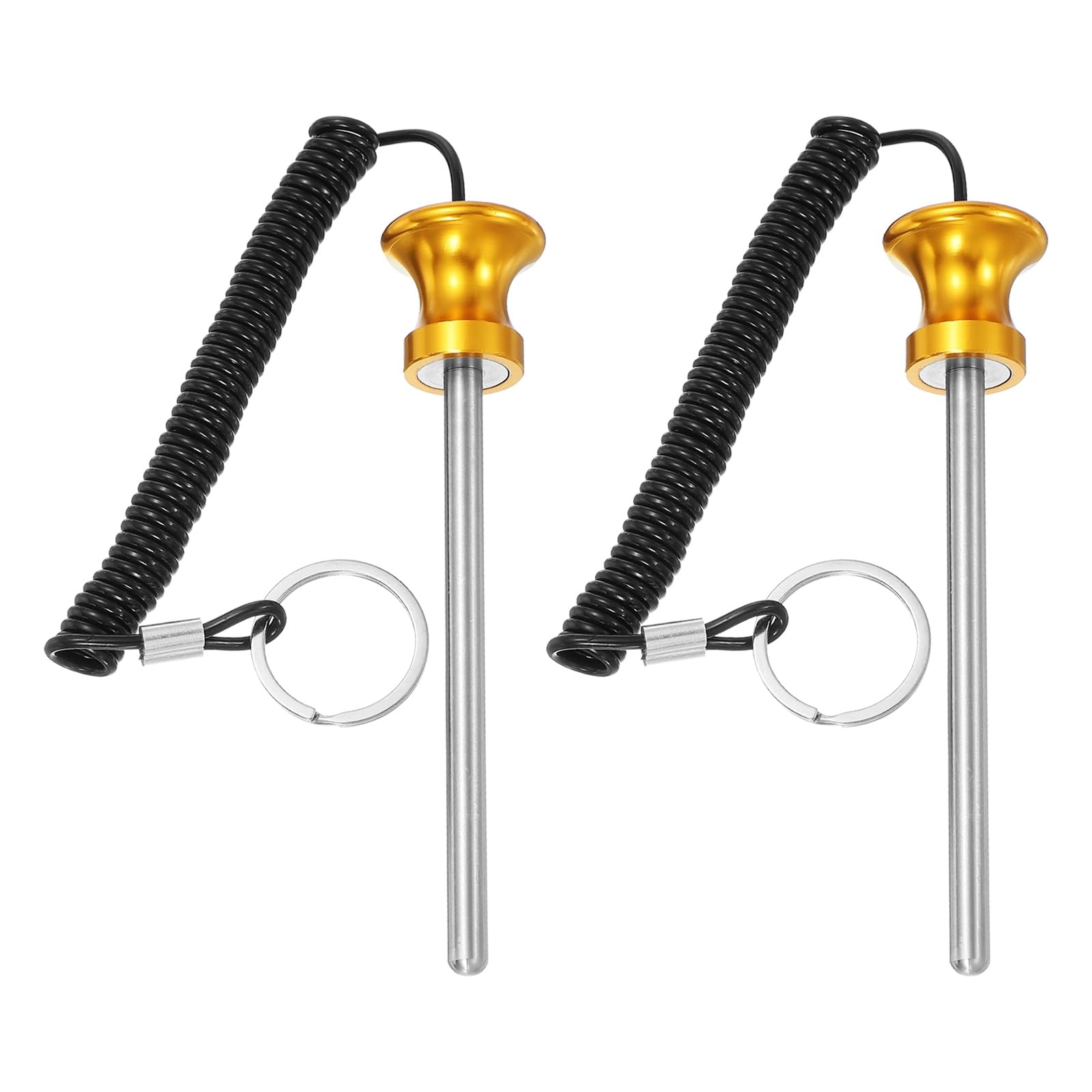 YELARXI Weight Stack Pin, Weight Gym Pin Strength Training Equipment Replacement with Pull Rope, 0.3 x 4.7 Inch Fit for Commercial Home Gym Club Machine Accessories (2 Pack, Gold)