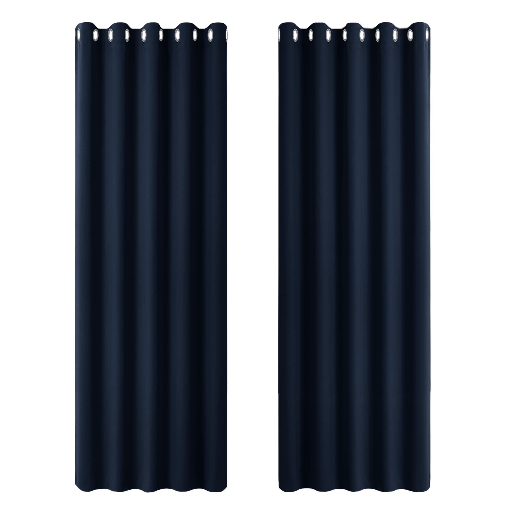 PONY DANCE Blackout Curtains Eyelet - Curtains for Living Room Super Soft Noise Reduce Ring Top Window Drapes for Bedroom, 2 Pieces, W 66 Inch by D 90 Inch, Navy โ image 1