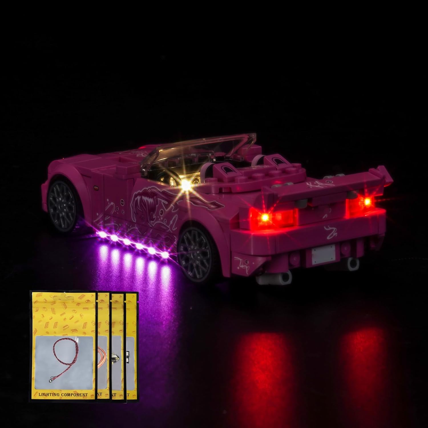 LED Lighting Compatible with Lego 77241 Speed Champions 2 Fast 2 Furious Honda S2000, Light Kit Compatible with Lego 77241 Car, NOT Included The Model Set - JUST Lights