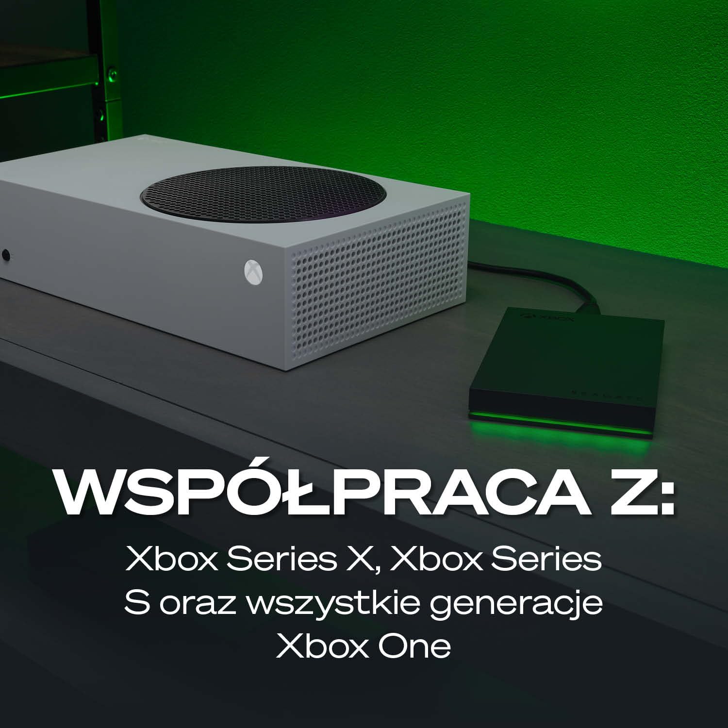 Seagate Game DriveXbox 2TB, Zewnętrzny dysk twardy, USB 3.2 Gen 1, wskaźniki LED RGB, Czarny, Data Rescue Service (STKX2000403)