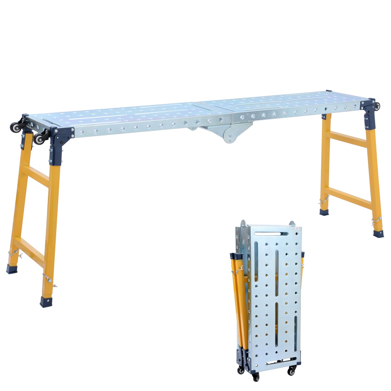 TOPWAY 180CM Foldable Work Platform Adjustable Scaffold Bench UK