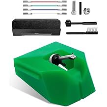 AT-VMN95E Replacement Stylus Fit for VM95E & AT-LP120X-USB Turntables | Fit for VM95E / VM95EN / VM95ML / VM95SH, Elliptical Diamond Turntable Needle with Phono Brush Turntable Lead Wires