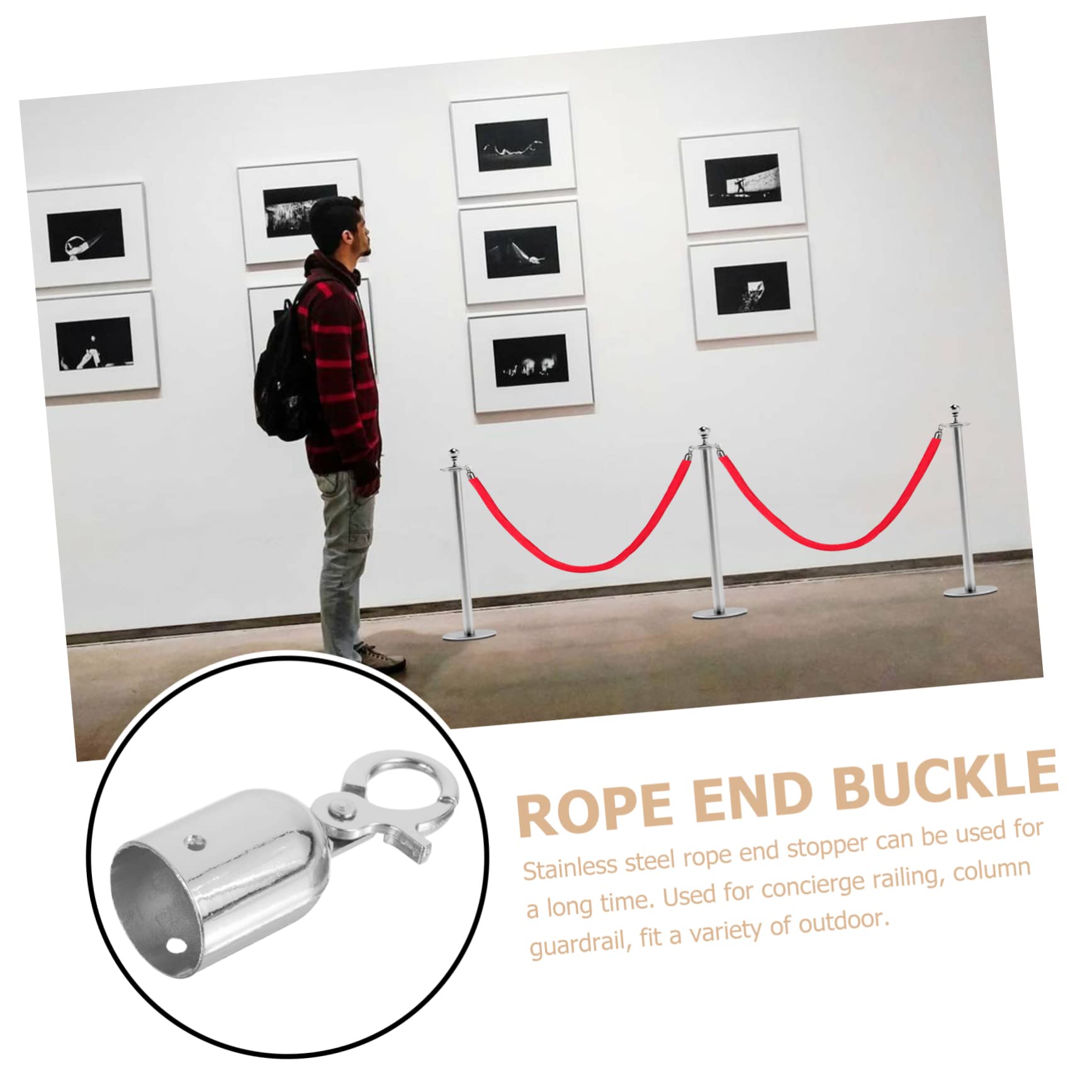 BUGUUYO Lot De 4 Embouts De Corde En Métal Pour Mousqueton Fixations De