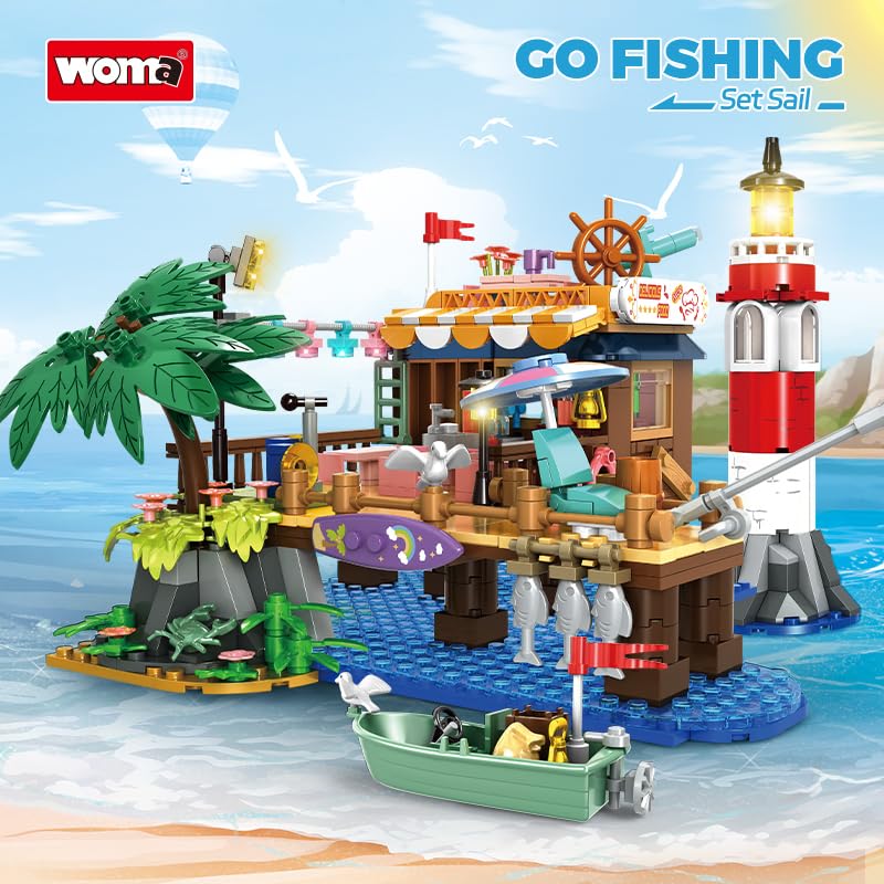 WOMA 41136 Go Fishing Set Sail Building Block Set of 599 pcs Age 6+ Kids Educational Construction Set, Red, Blue, Yellow, Green, medio - Image 2