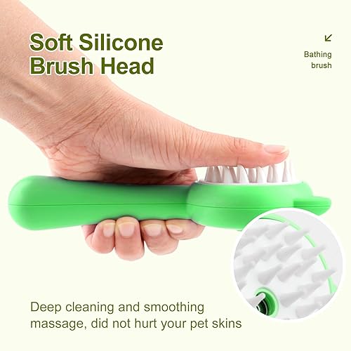 Miniatura 3 de Cepillo de gato para desprendimiento peines de perro para aseo peine desmontable 2 en 1 de acero inoxidable de dientes finos para eliminar el pelo