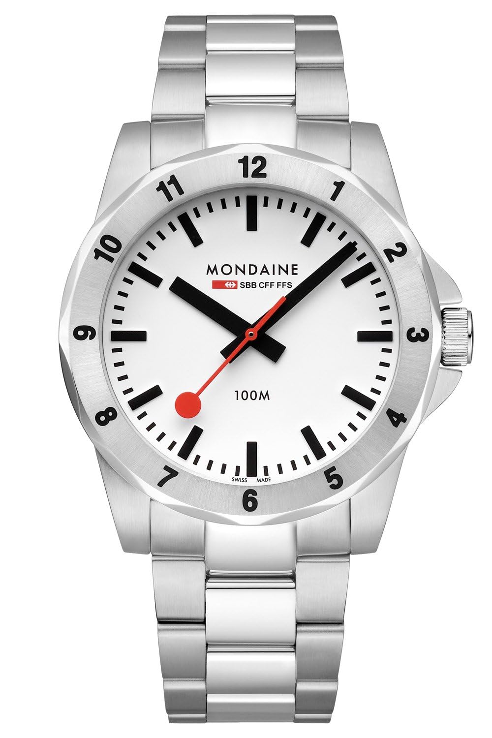 Mondaine Reloj analógico de Cuarzo Suizo para Hombre con Correa de Acero Inoxidable MSN.4211B.SK